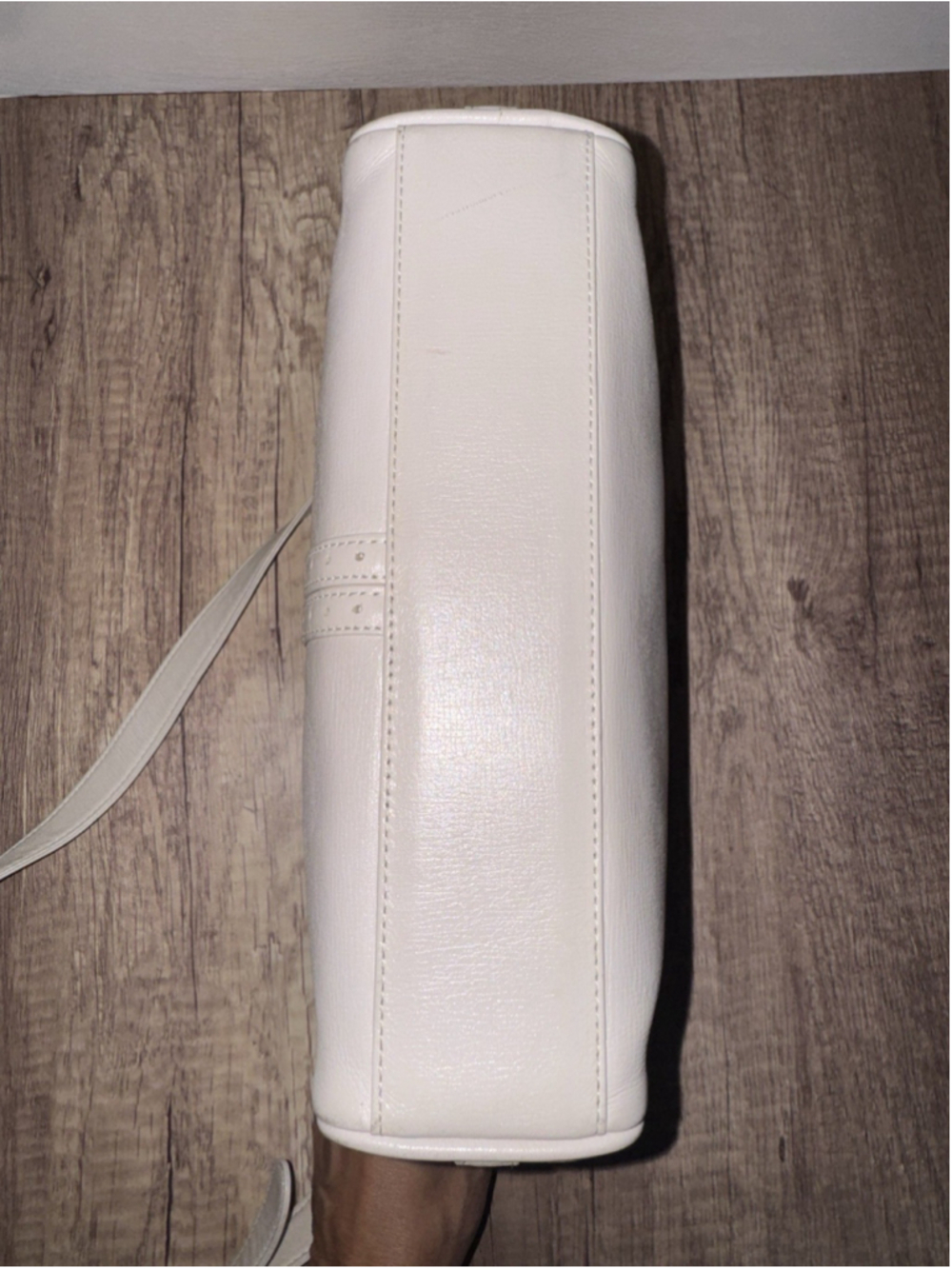 Vintage Yves Saint Laurent YSL White Leather Shoulder Bag Mod Minimalist Luxury - Picture 7 of 14